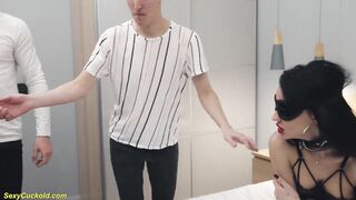 Husband looks at his wife getting fucked by a colleague